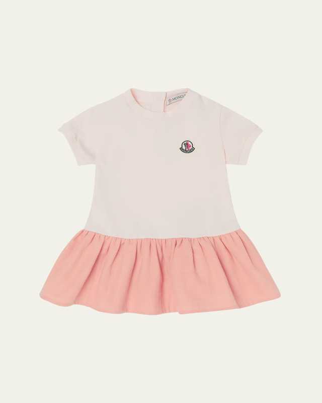Girl's Jersey Woven Combo Dress, Size 6M-3